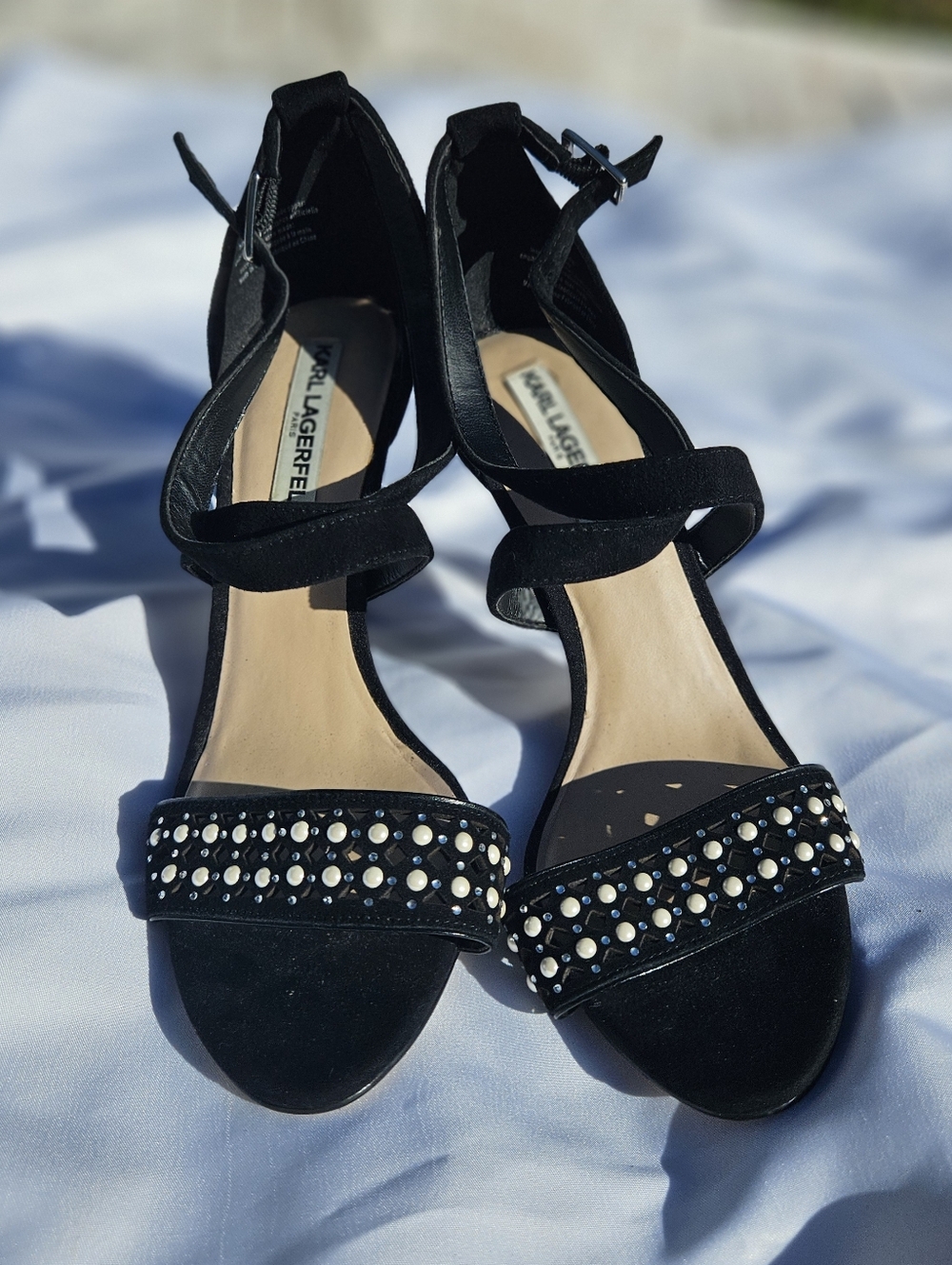 Karl Lagerfeld‎ Paris Women's 3-Inch Pump With Pearl Embellishment Size 9
